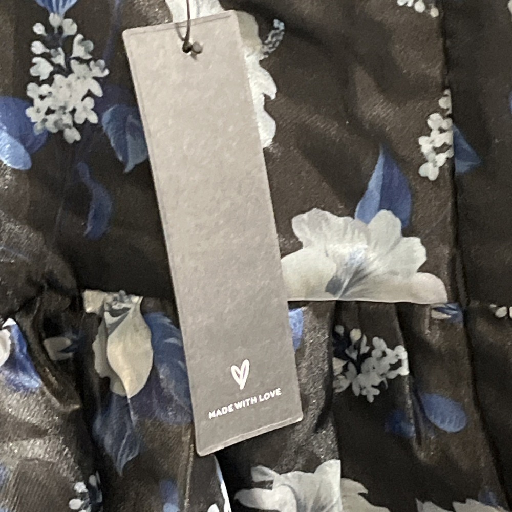 Lulus Dress Black Floral Organza Bustier Midi Size XXL Event Gala Wedding Guest - Picture 5 of 14